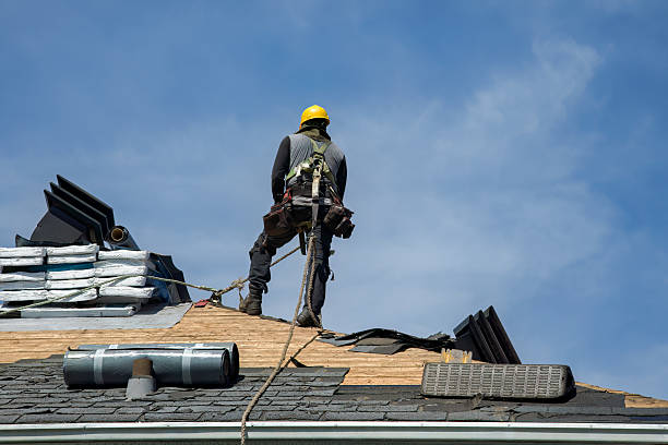Professional Gutter Installation technician working in Candler, NC